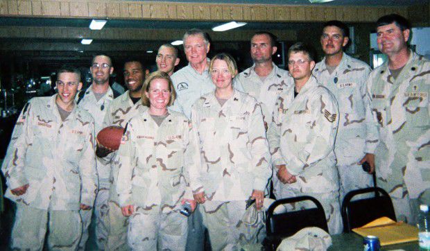 Meeting with the troops